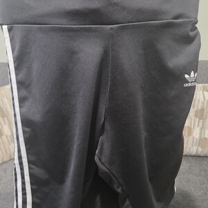 Adidas Womens Black Joggers with White Stripes
